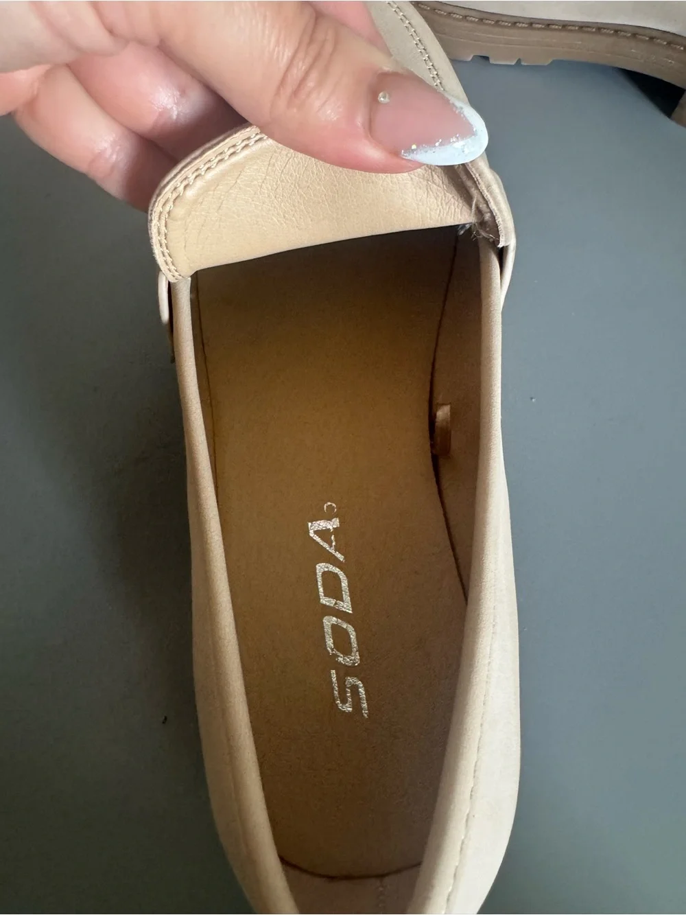 Chunky Soda Kids Beige Tan Moccasin Loafers